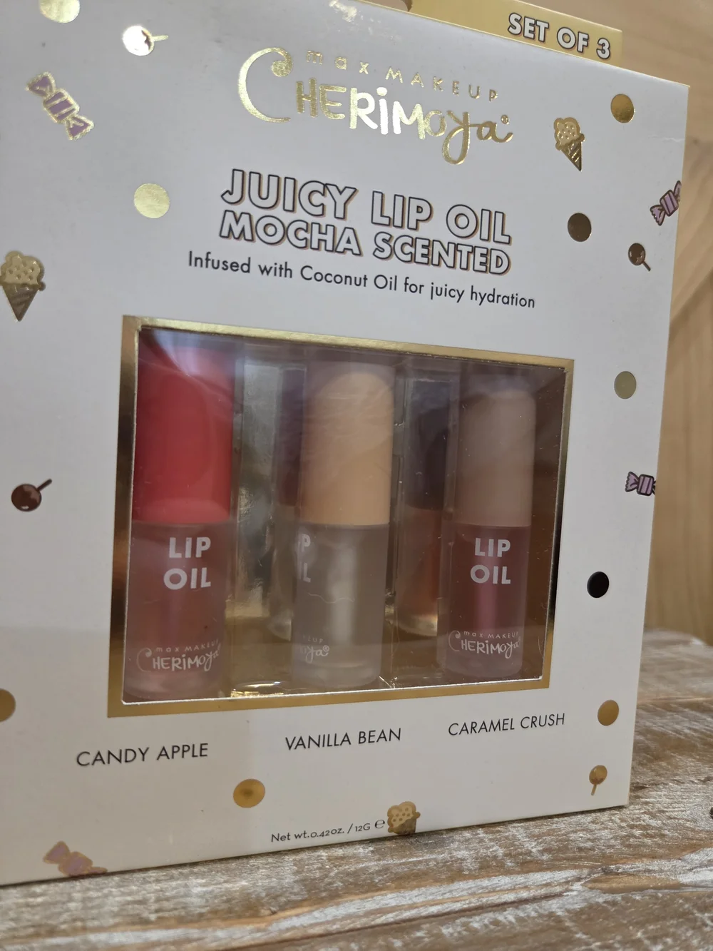 NIB | Cherimoya Mocha Scented Juicy Lip Oil Trio